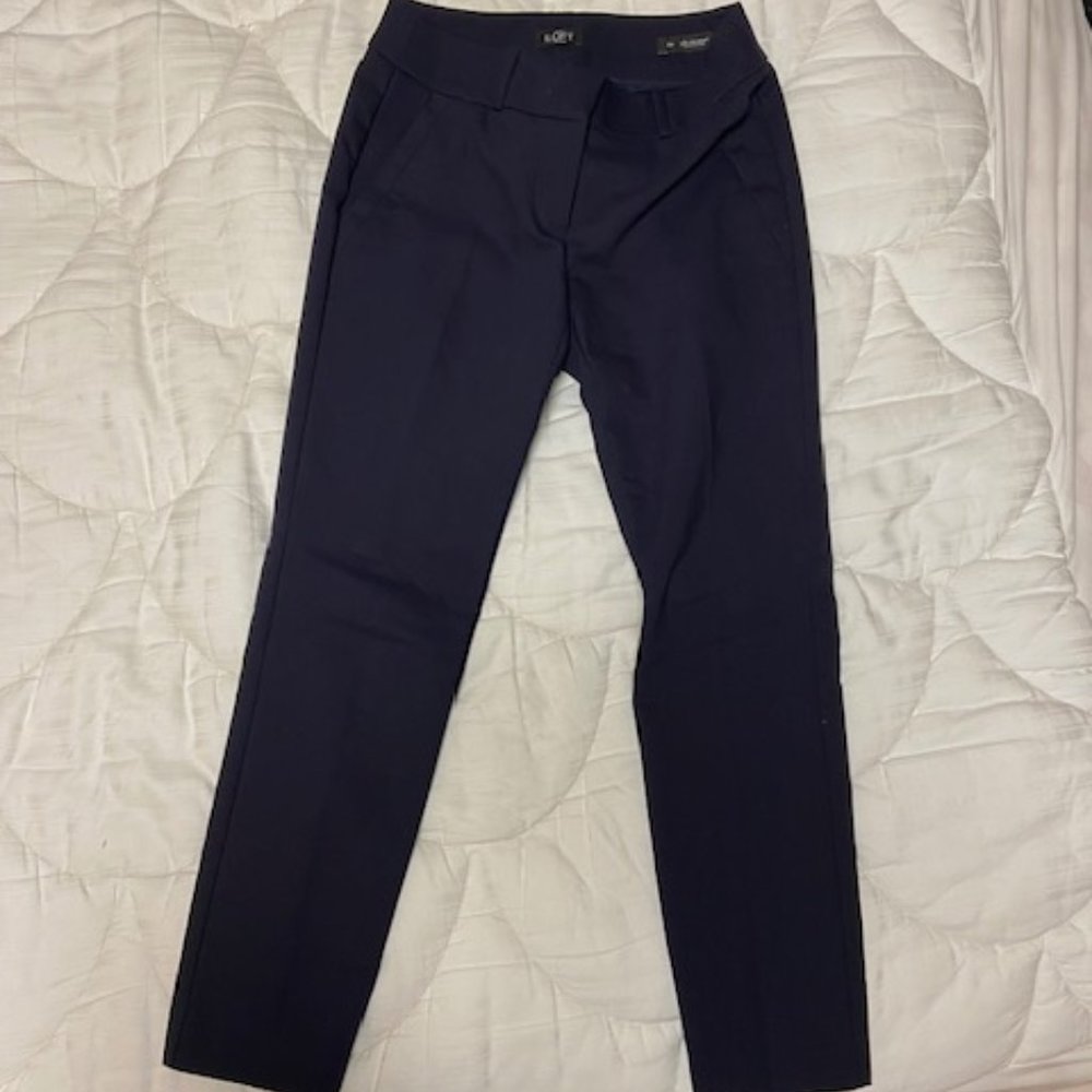 LOFT Petite Essential Skinny Ankle Pants in Julie Fit, Navy - Size 00 Petite